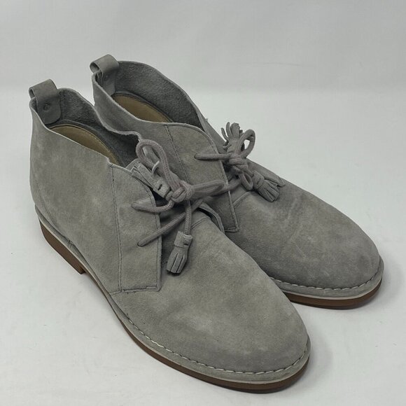 Hush Puppies Cyra Catelyn chukka boots women suede grey 11 ankle booties flat - Picture 1 of 8